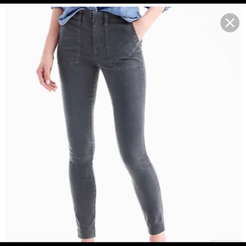 J. Crew 9” gray toothpick skinny cargo pants